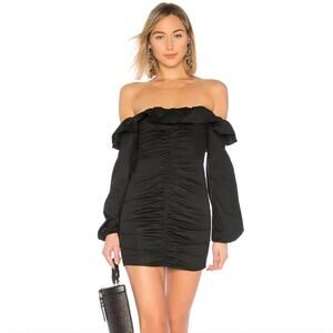 Tularosa Zuri Black Ruched Mini Dress